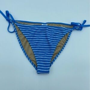 Shade & Shore Blue With White Strip String Bikini XL